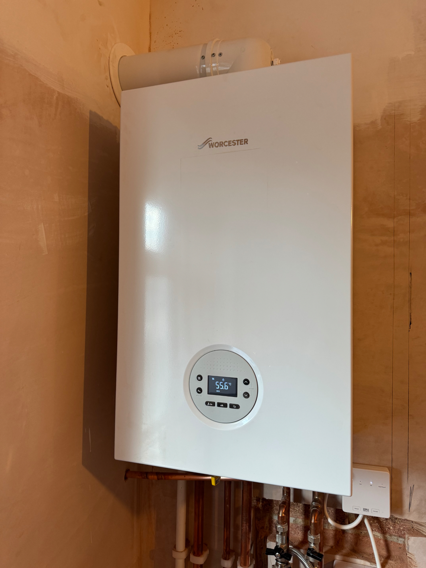 Worcester wall-mounted boiler installed and commissioned by our engineers