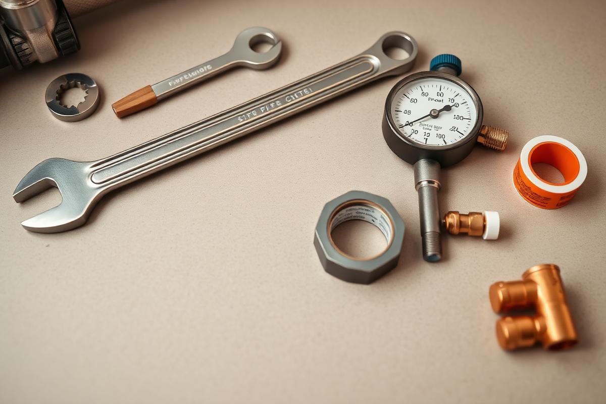 Clean professional plumbing tools prepared for a domestic repair appointment