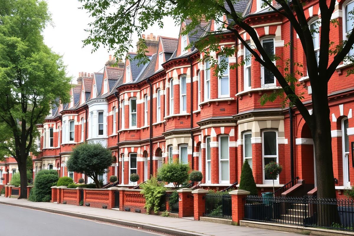 Victorian terraced street in south west London where our engineers attend appointments